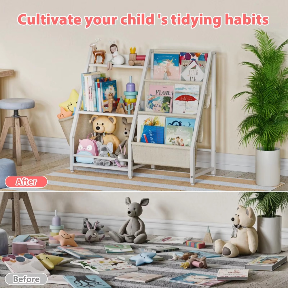 Трехуровневая детская книжная  – обзор и цена Montessori Shelf Toy