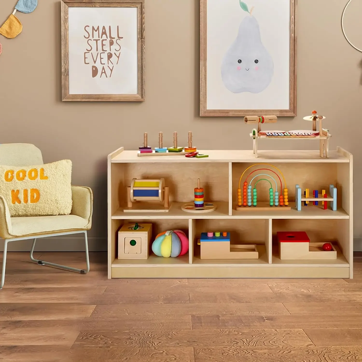 Деревянный шкаф для хранения с – обзор и цена Montessori Shelf Toy